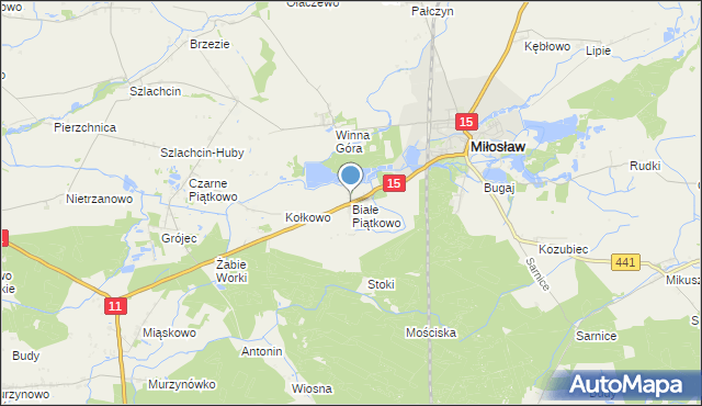 mapa Białe Piątkowo, Białe Piątkowo na mapie Targeo